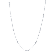  18K White Gold 18” Diamond Baguette By The Yard Necklace 
.62cts baguette diamonds