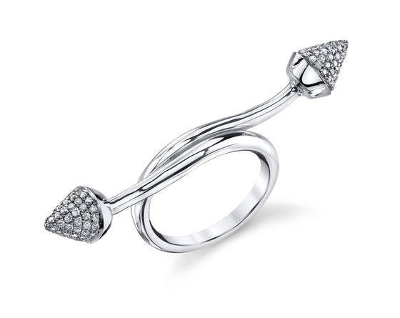 Diamond Wrapped Spike Ring