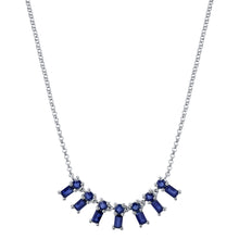  Blue Sapphire Baguette X-Small Dangle Necklace