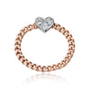 Heart Gold Chain Link Ring