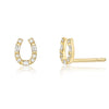 Baguette Diamond Mini Horse Shoe Studs