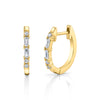 Gold Mixed Cut Diamond Huggies