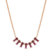  Ruby Baguette X-Small Dangle Necklace