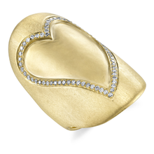  Yellow Heart Shield Cocktail Ring