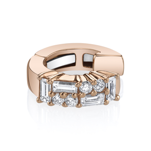 Diamond Mixed Cut Single Ear Cuff