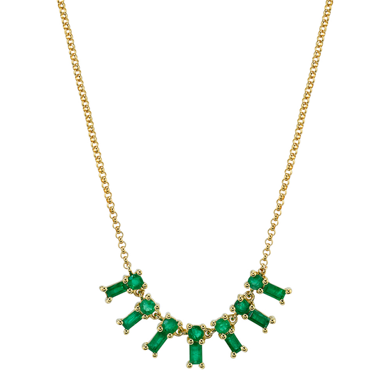 Emerald Baguette X-Small Dangle Necklace