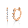 Gold Mixed Cut Diamond Huggies