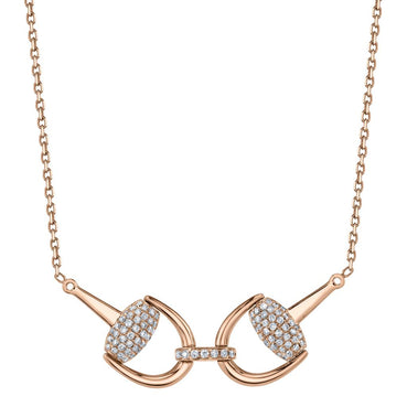 Pave Diamond Large Full Bit Horse Necklace