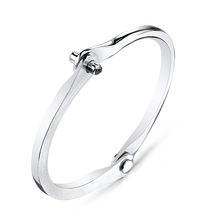  Sterling Silver Handcuff With Brown Diamond Studs